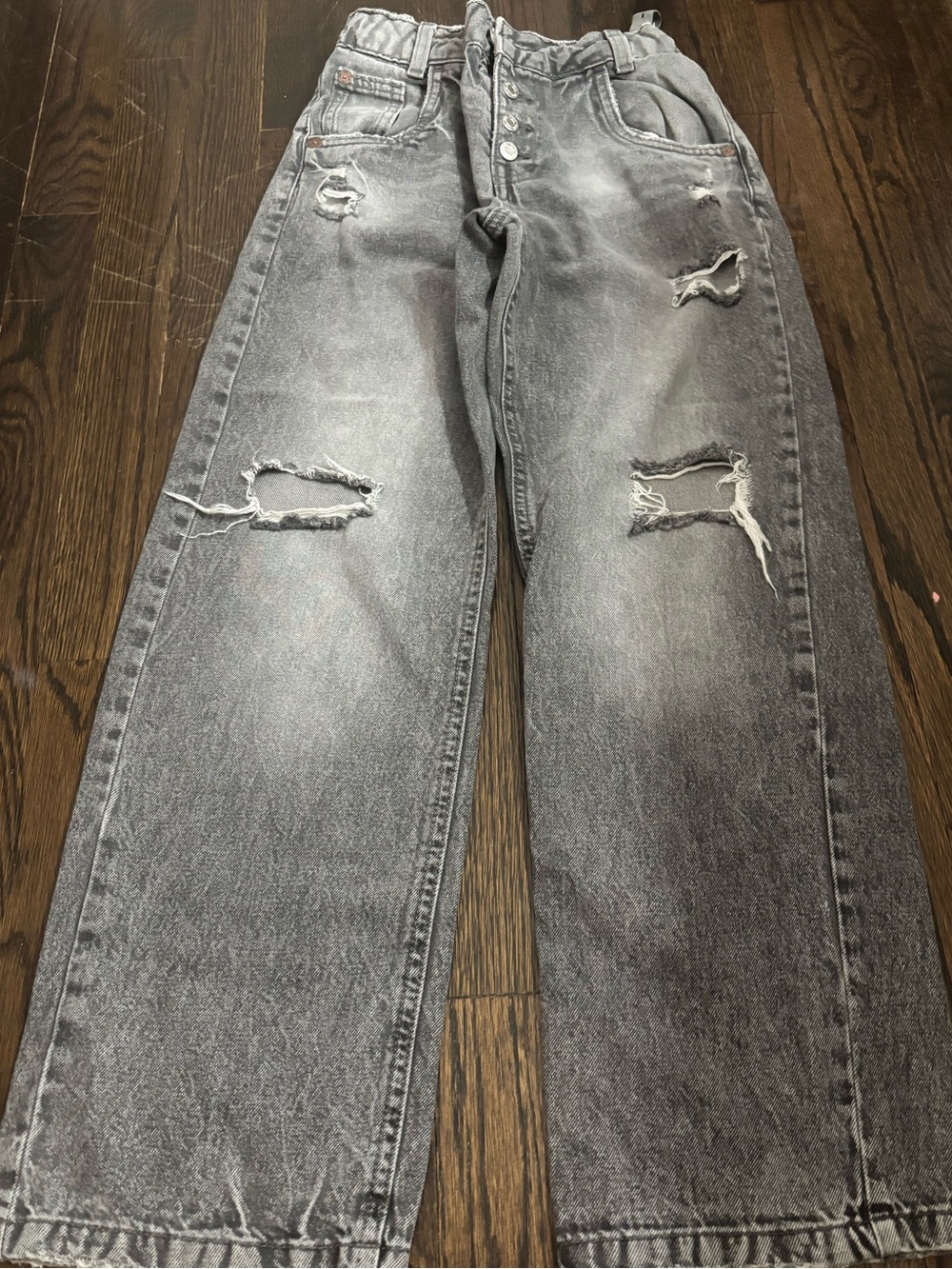 Zara Kids Gray Distressed baggy Jeans